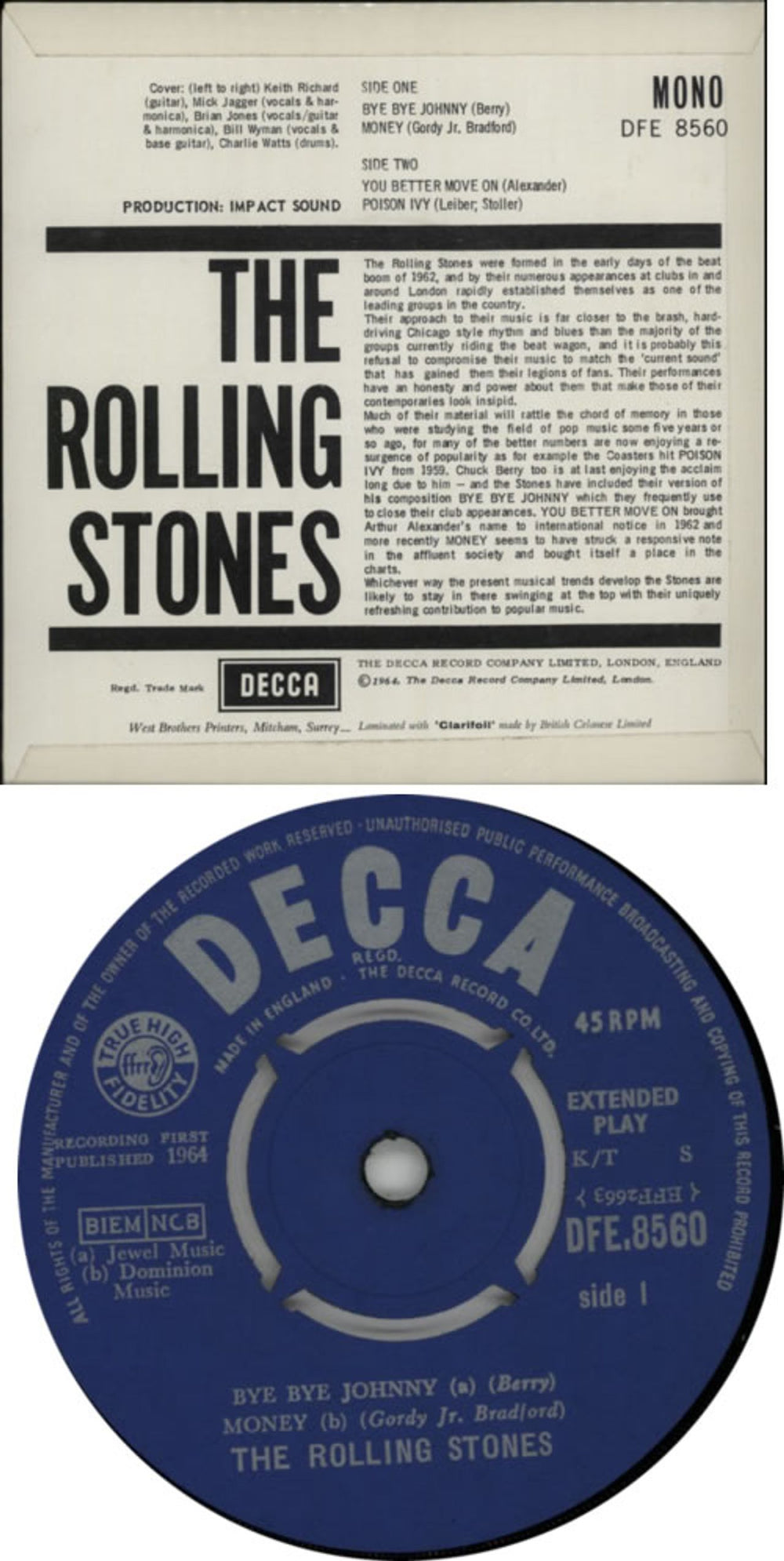 The Rolling Stones The Rolling Stones EP - 1st UK 7" vinyl single (7 inch record / 45) ROL07TH54051