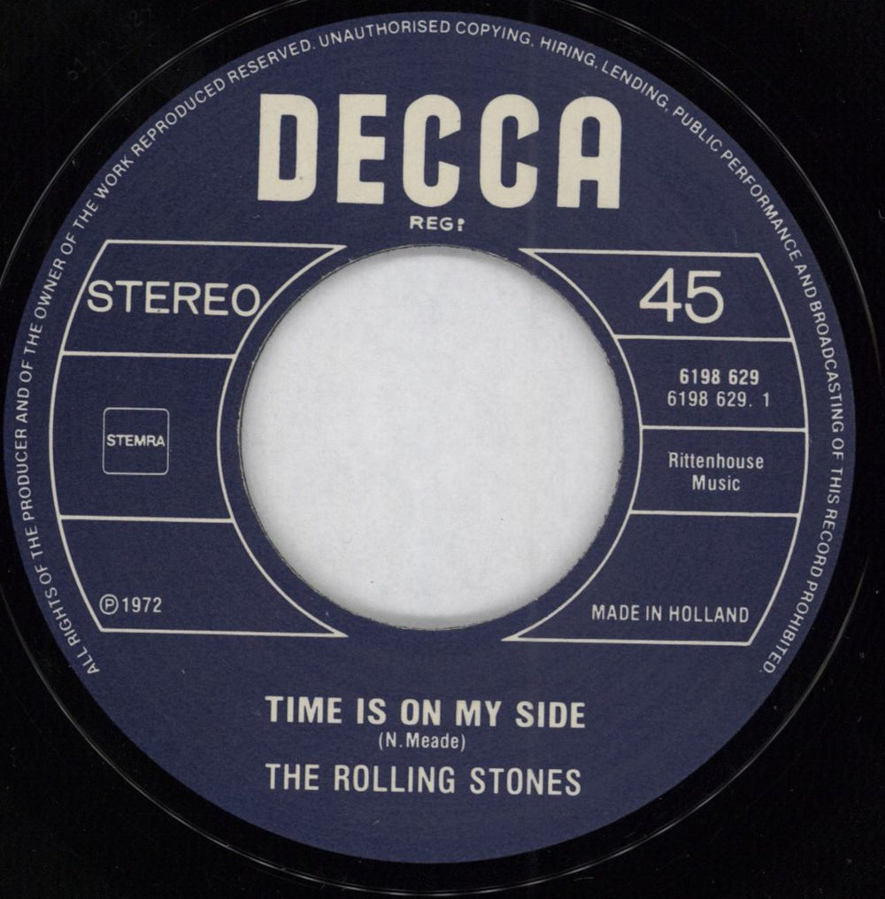 The Rolling Stones Time Is On My Side Dutch 7" vinyl single (7 inch record / 45)