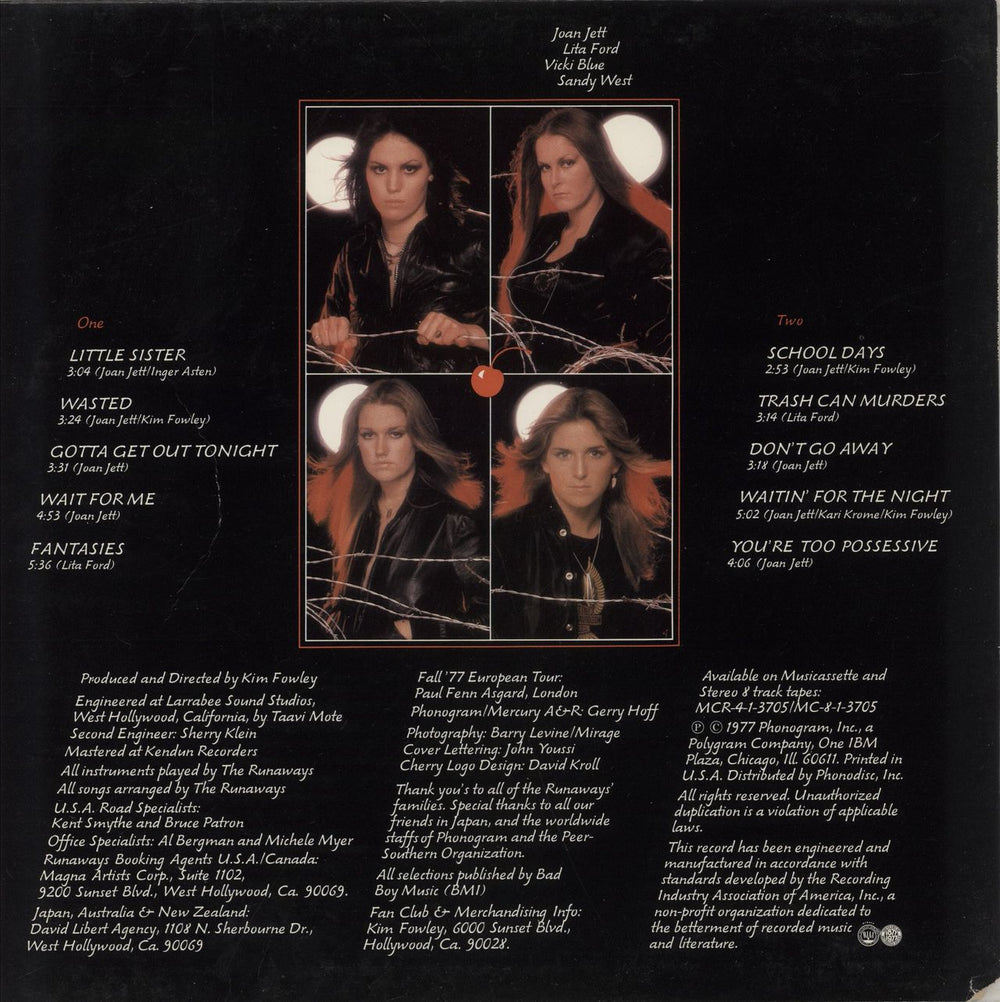 The Runaways Waitin' For The Night UK vinyl LP album (LP record)