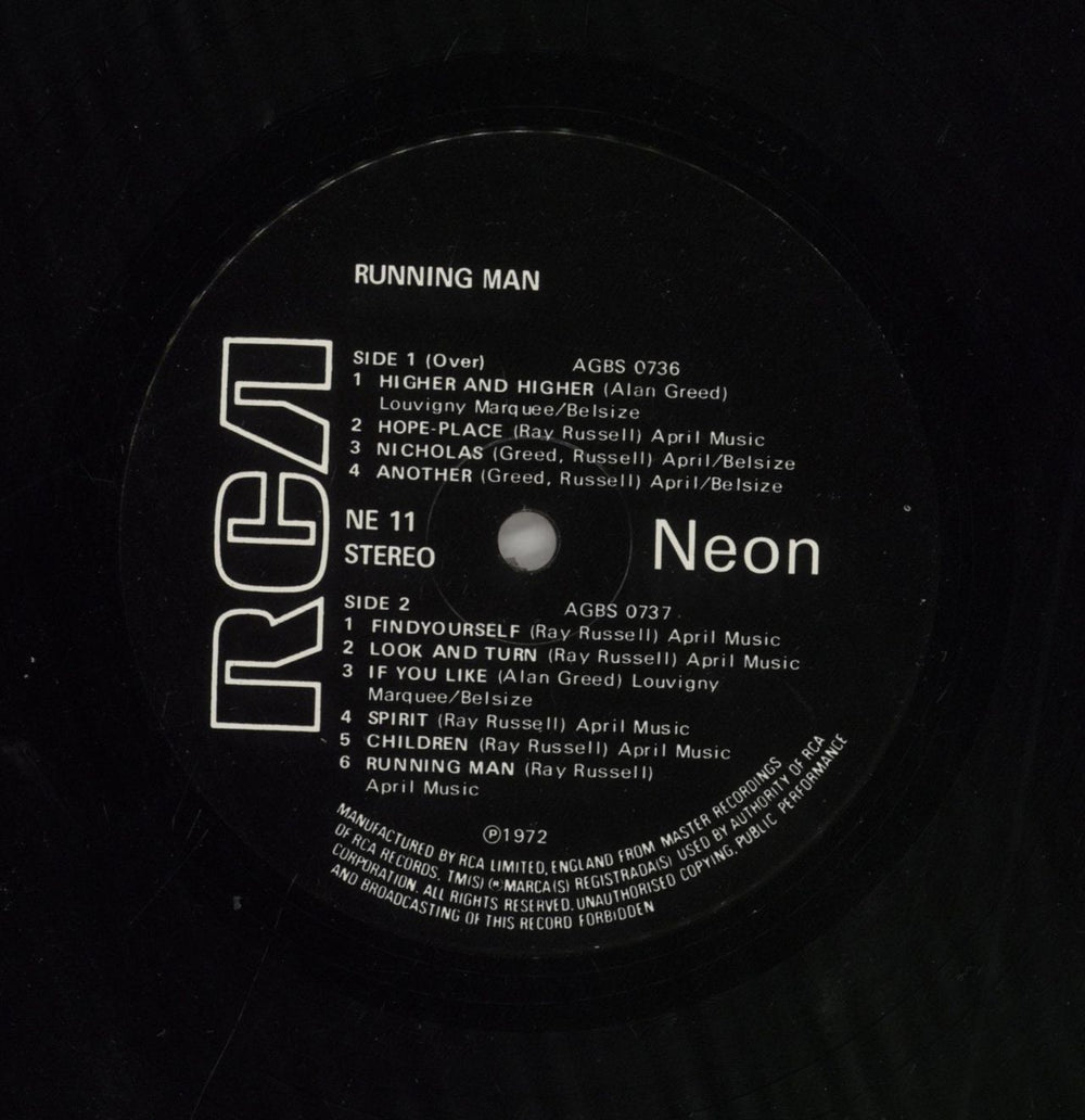 The Running Man The Running Man - 1st UK vinyl LP album (LP record)