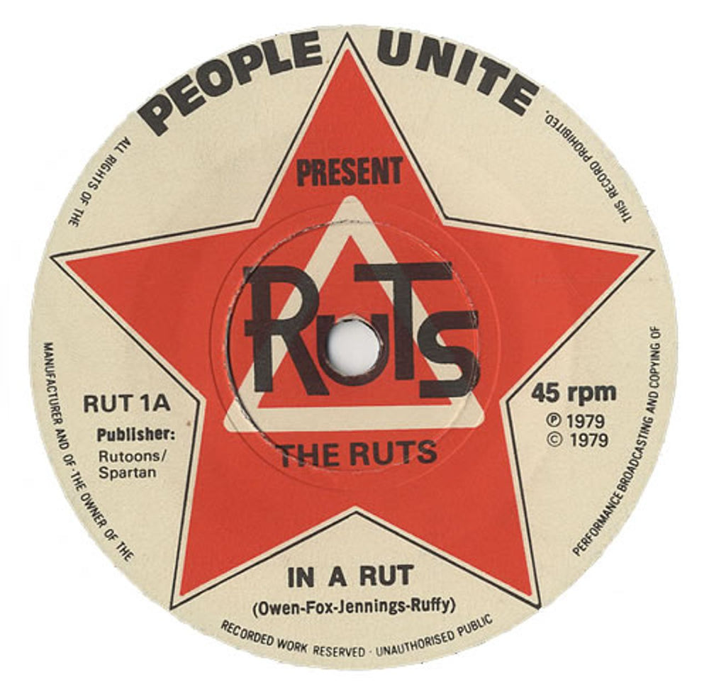 The Ruts In A Rut UK 7" vinyl single (7 inch record / 45) RUT1