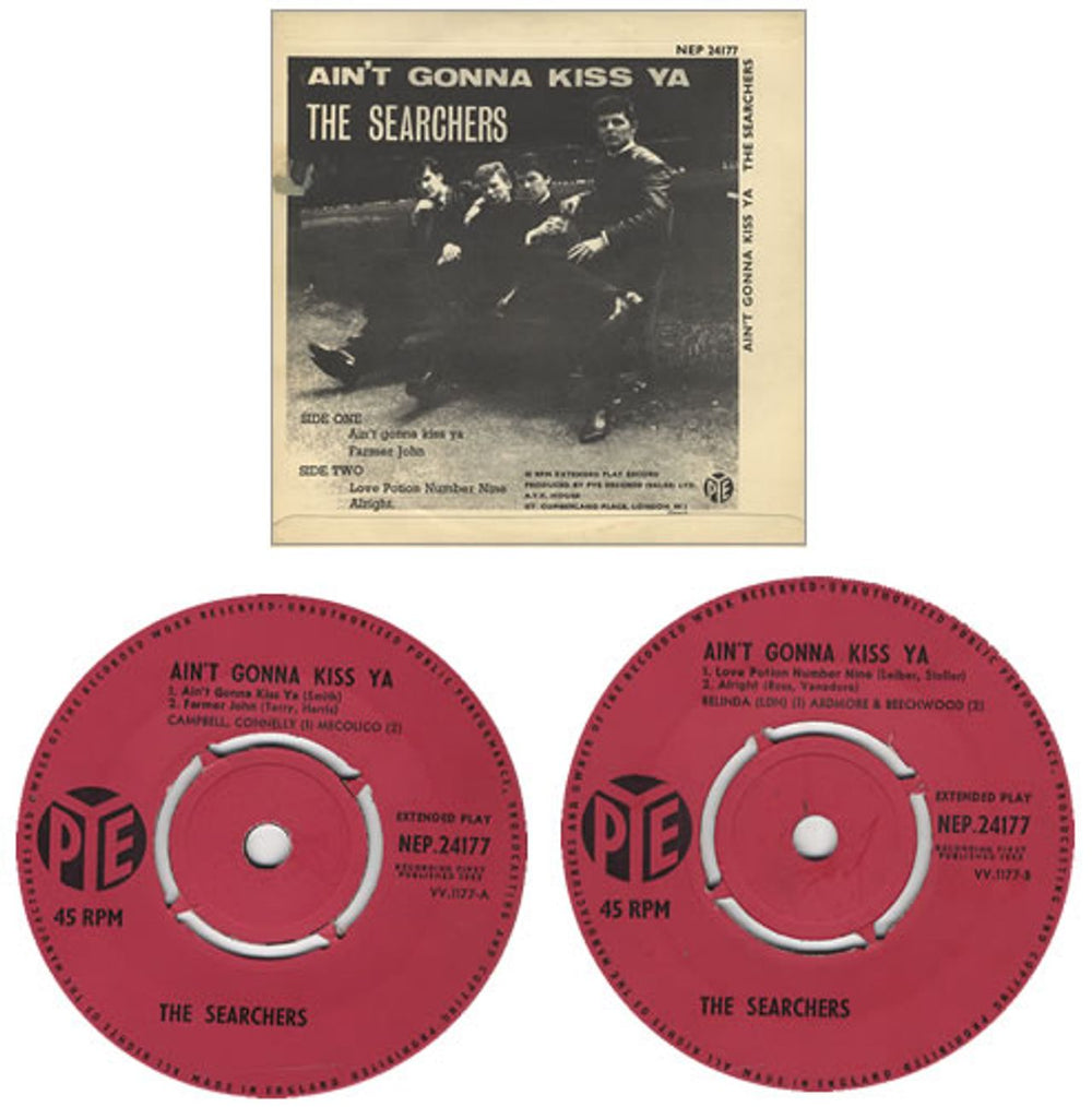 The Searchers Ain't Gonna Kiss Ya EP - 1st - F/L - EX UK 7" vinyl single (7 inch record / 45) SRC07AI296947