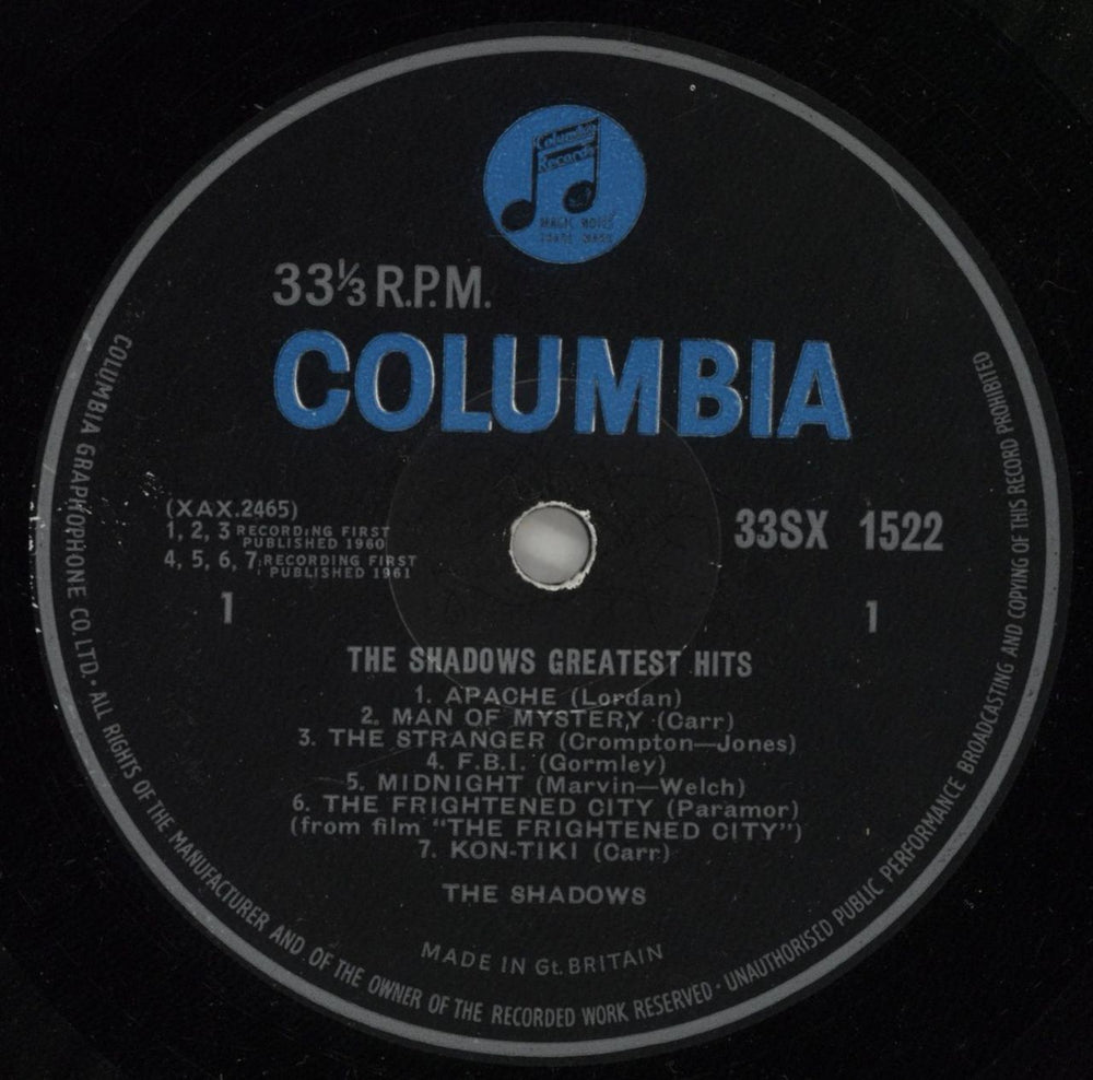 The Shadows The Shadows' Greatest Hits - 1st - EX UK vinyl LP album (LP record) SHDLPTH572095