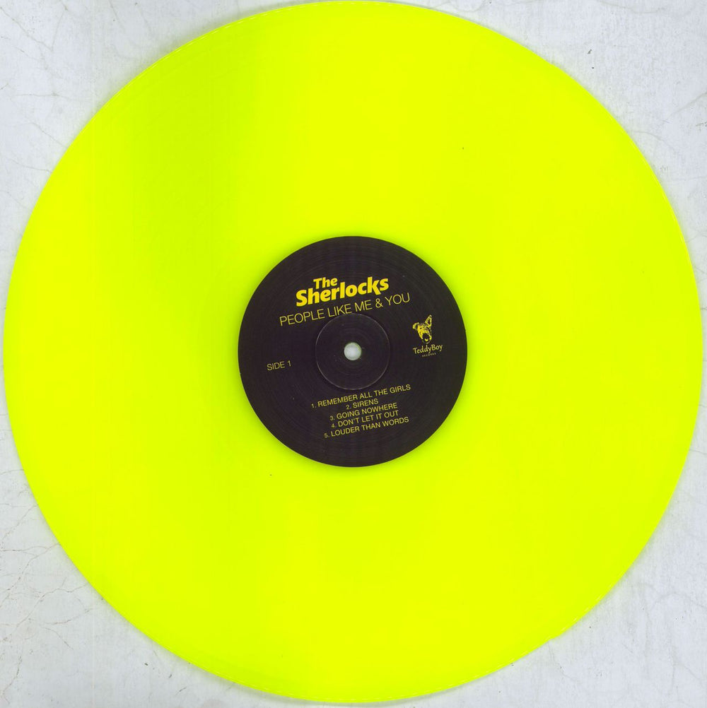 The Sherlocks People Like Me & You - Neon Yellow Vinyl + Autographed Sleeve UK vinyl LP album (LP record) 0MJLPPE827482