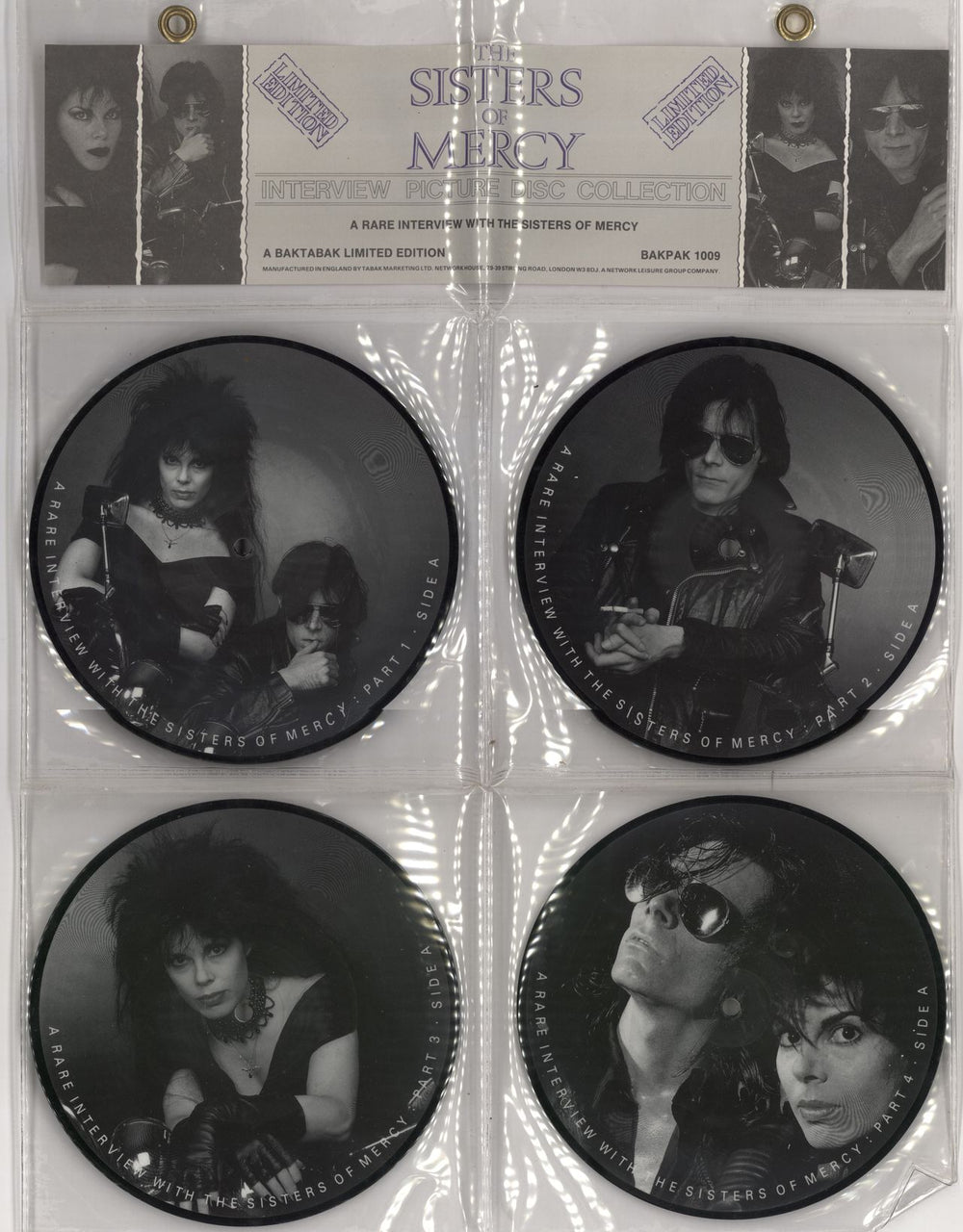 The Sisters Of Mercy Interview Picture Disc Collection -  4 x 7" Set UK 7" vinyl picture disc (7 inch picture disc single) BAKPAK1009