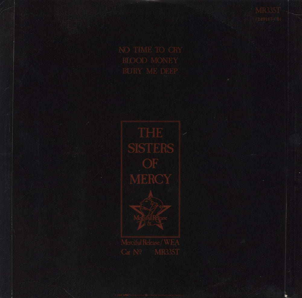 The Sisters Of Mercy No Time To Cry + p/s - EX UK 12" vinyl single (12 inch record / Maxi-single)