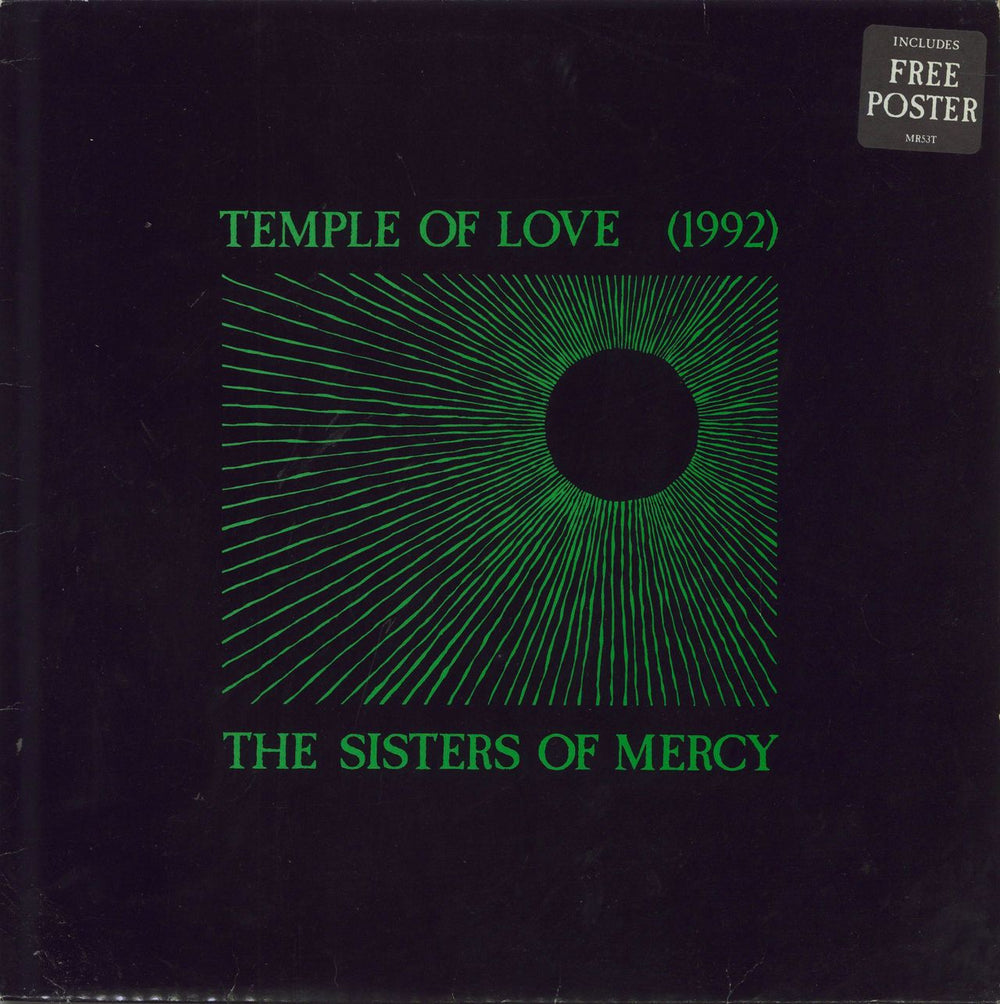 The Sisters Of Mercy Temple Of Love (1992) + Poster-VG UK 12" vinyl single (12 inch record / Maxi-single) MR53T