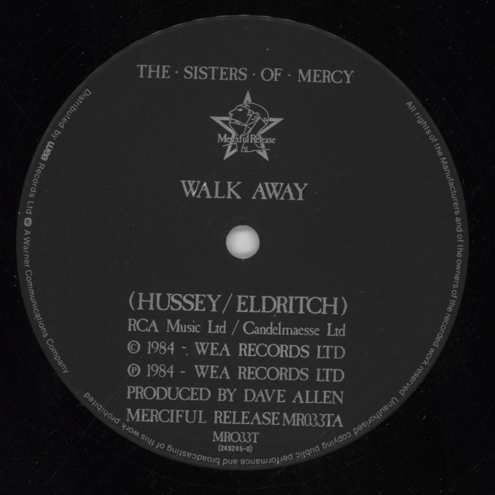 The Sisters Of Mercy Walk Away - P/S UK 12" vinyl single (12 inch record / Maxi-single) SOM12WA264510