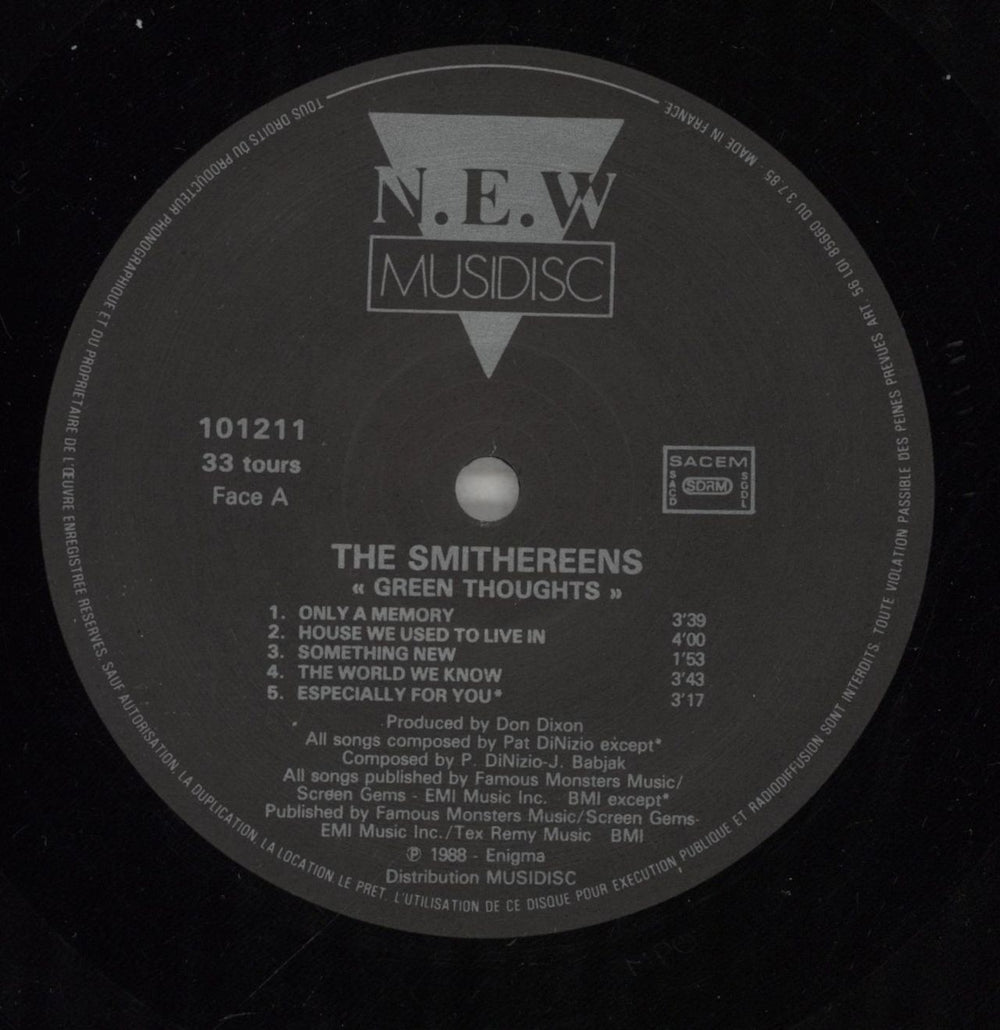 The Smithereens Green Thoughts French vinyl LP album (LP record) SMRLPGR876867