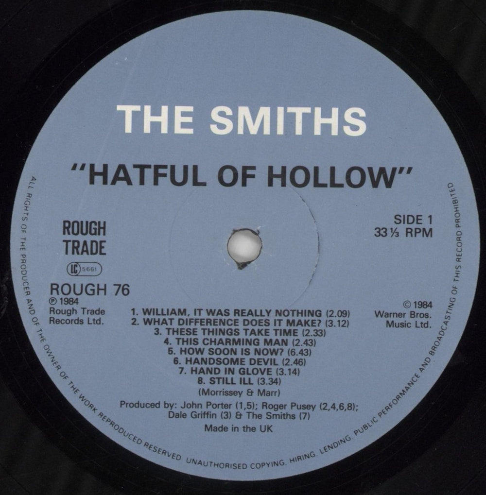 The Smiths Hatful Of Hollow - 1st - Garrod sleeve - EX UK vinyl LP album (LP record) SMILPHA806026