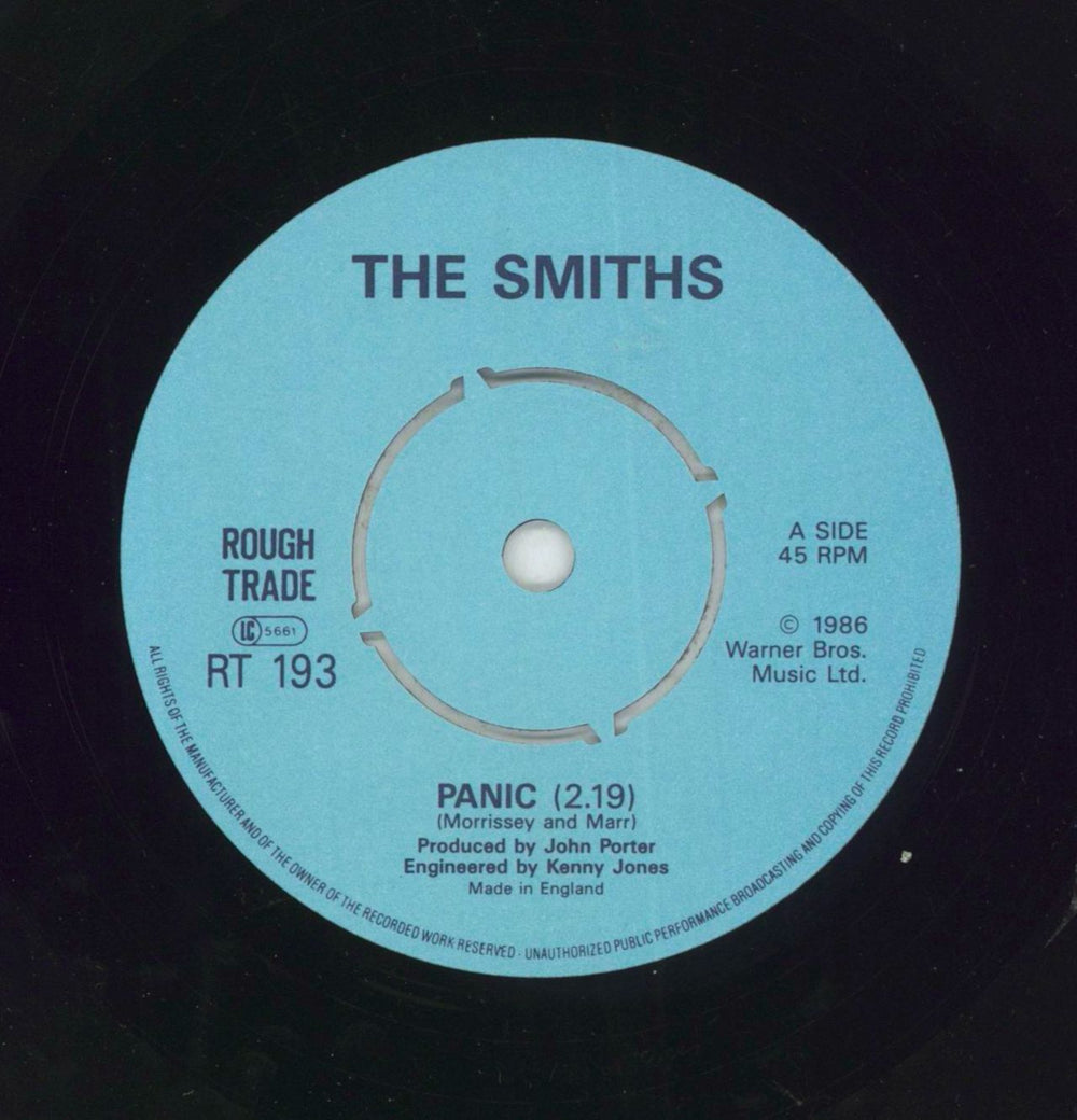 The Smiths Panic - 4 Prong UK 7" vinyl single (7 inch record / 45) SMI07PA65091