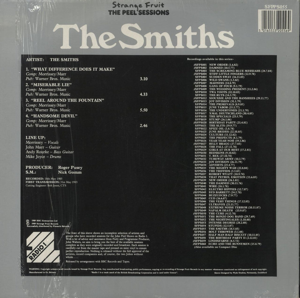 The Smiths Peel Sessions - Shrink UK 12" vinyl single (12 inch record / Maxi-single) 5016553205569