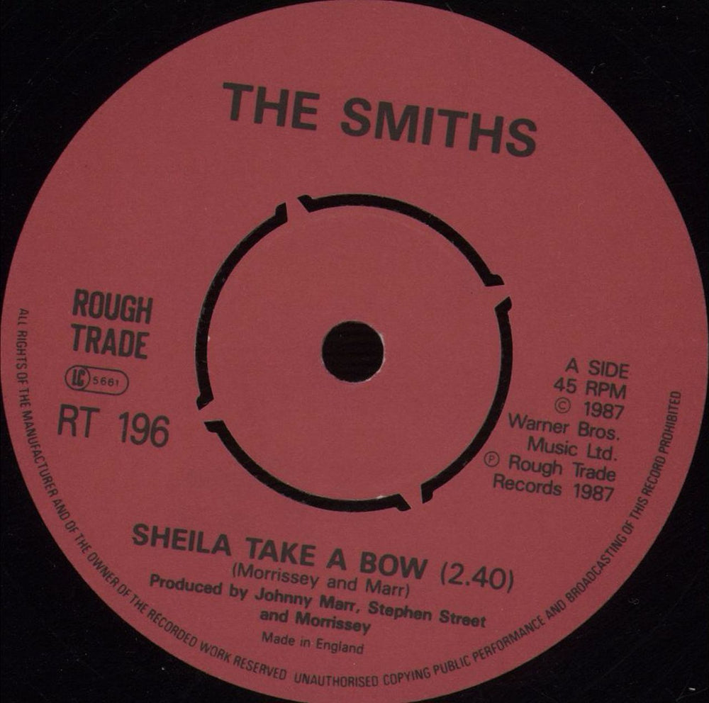 The Smiths Sheila Take A Bow - 4-Prong UK 7" vinyl single (7 inch record / 45) SMI07SH53561