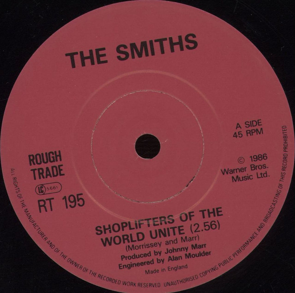 The Smiths Shoplifters Of The World Unite - Solid UK 7" vinyl single (7 inch record / 45) SMI07SH670226