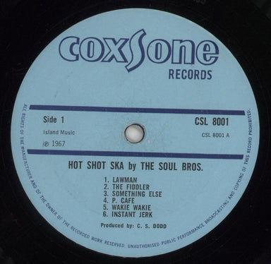 The Soul Brothers [Jamaica] Hot Shot Ska - 1st UK vinyl LP album (LP record) W28LPHO852824