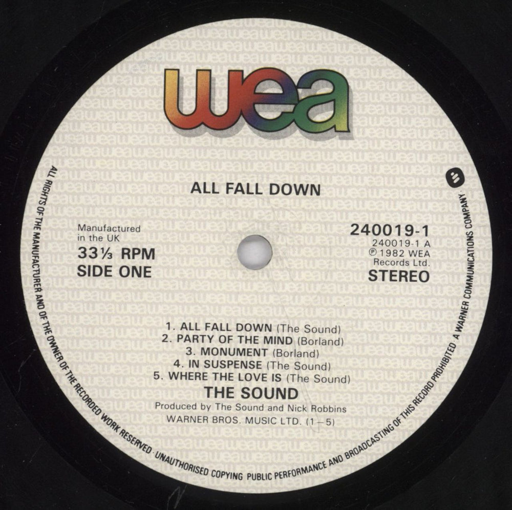 The Sound All Fall Down - EX UK vinyl LP album (LP record) T-SLPAL648372