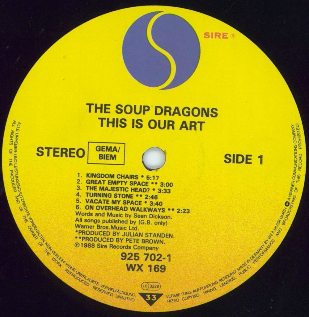 The Soup Dragons This Is Our Art German vinyl LP album (LP record) DRALPTH799574