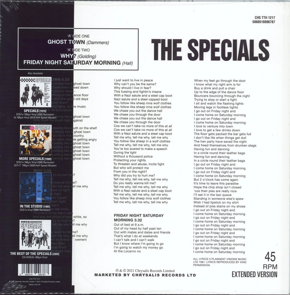 The Specials Ghost Town - 40th Anniversary Edition - Half Speed Mastered - Sealed UK 12" vinyl single (12 inch record / Maxi-single) 5060516096787