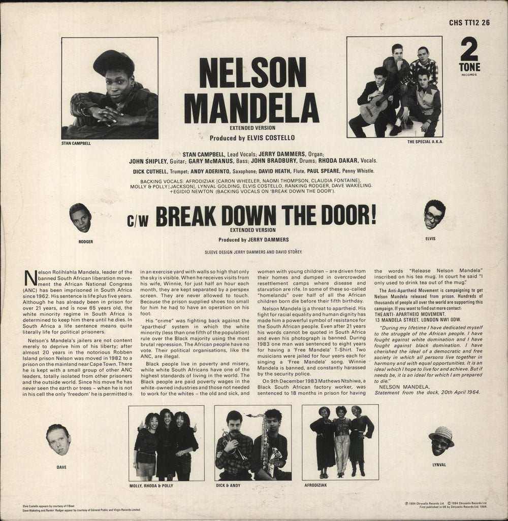 The Specials Nelson Mandela UK 12" vinyl single (12 inch record / Maxi-single)