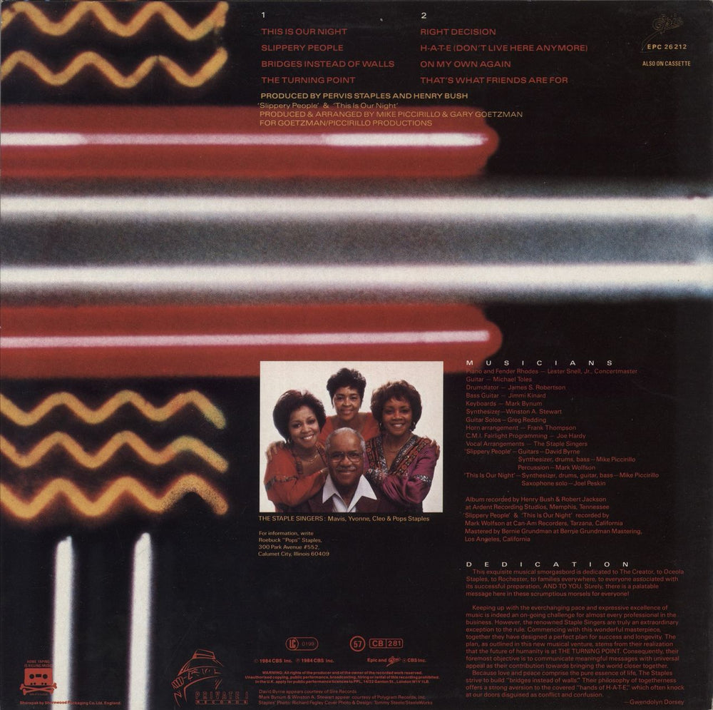 The Staple Singers Turning Point UK vinyl LP album (LP record)