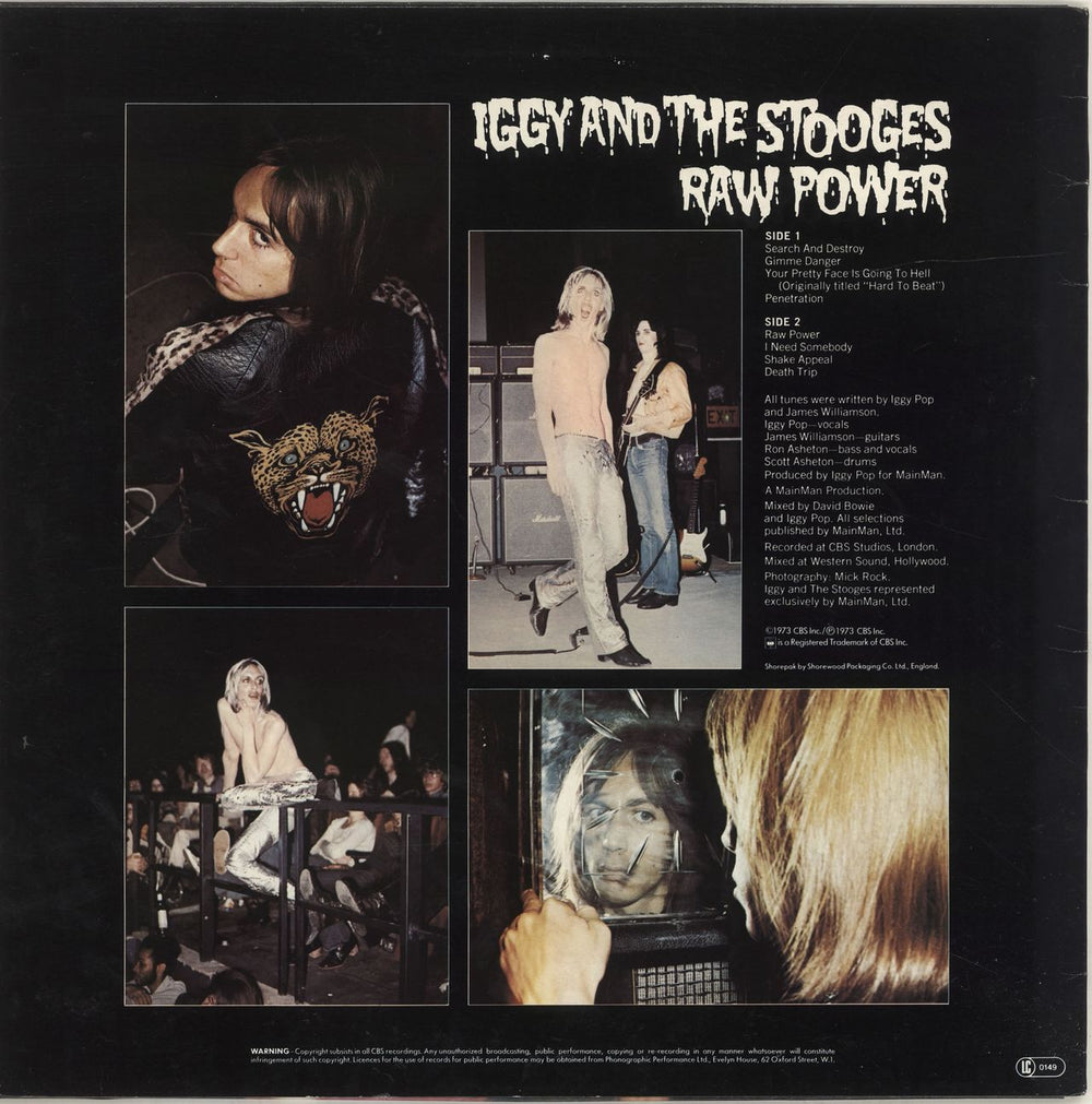 The Stooges Raw Power - Graduated Orange Label UK vinyl LP album (LP record)