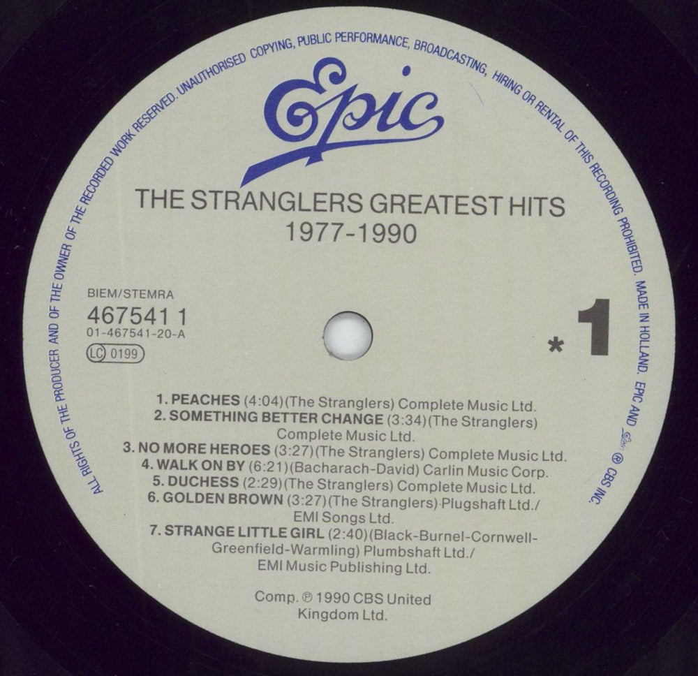 The Stranglers Greatest Hits 1977-1990 - EX UK vinyl LP album (LP record) STRLPGR774612