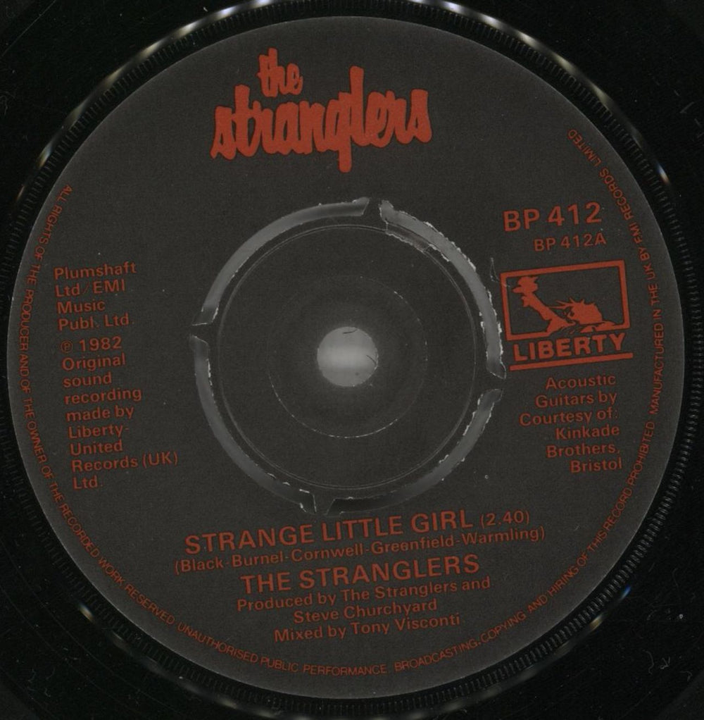 The Stranglers Strange Little Girl - 4pr UK 7" vinyl single (7 inch record / 45) STR07ST581473