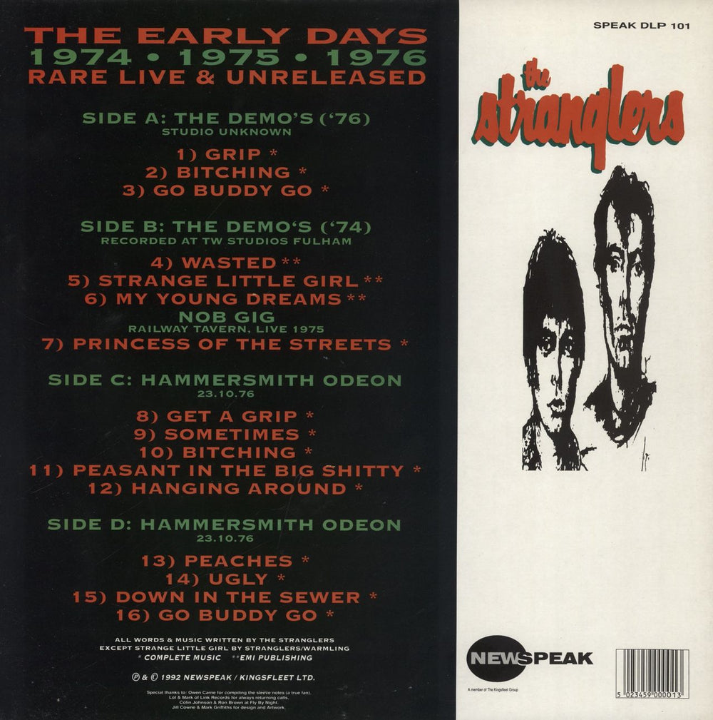 The Stranglers The Early Years: 1974-1975-1976: Rare Live & Unreleased UK 2-LP vinyl record set (Double LP Album) 5023459000013