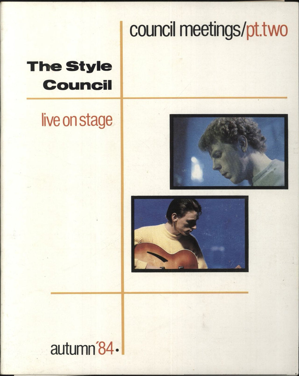 The Style Council Council Meetings Part 2 - Live On Stage + Poster UK tour programme TOUR PROGRAMME