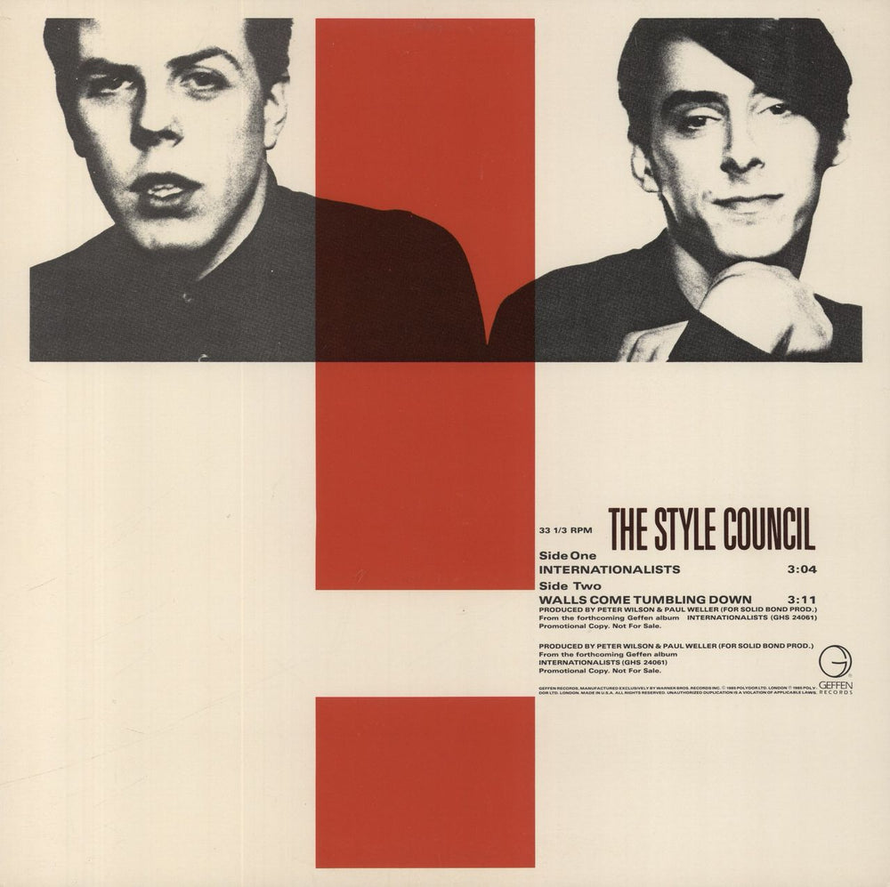 The Style Council Internationalists US Promo 12" vinyl single (12 inch record / Maxi-single) PRO-A-2319