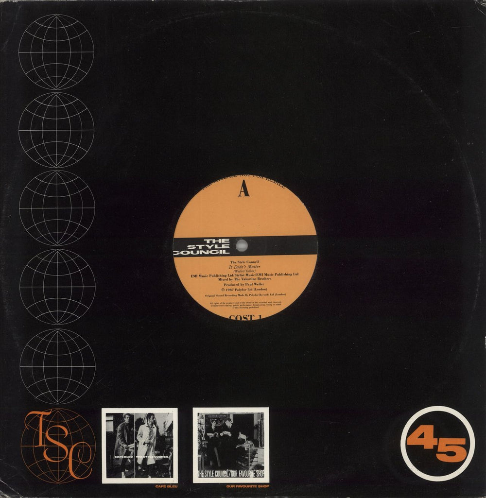 The Style Council It Didn't Matter UK Promo 12" vinyl single (12 inch record / Maxi-single) COST1