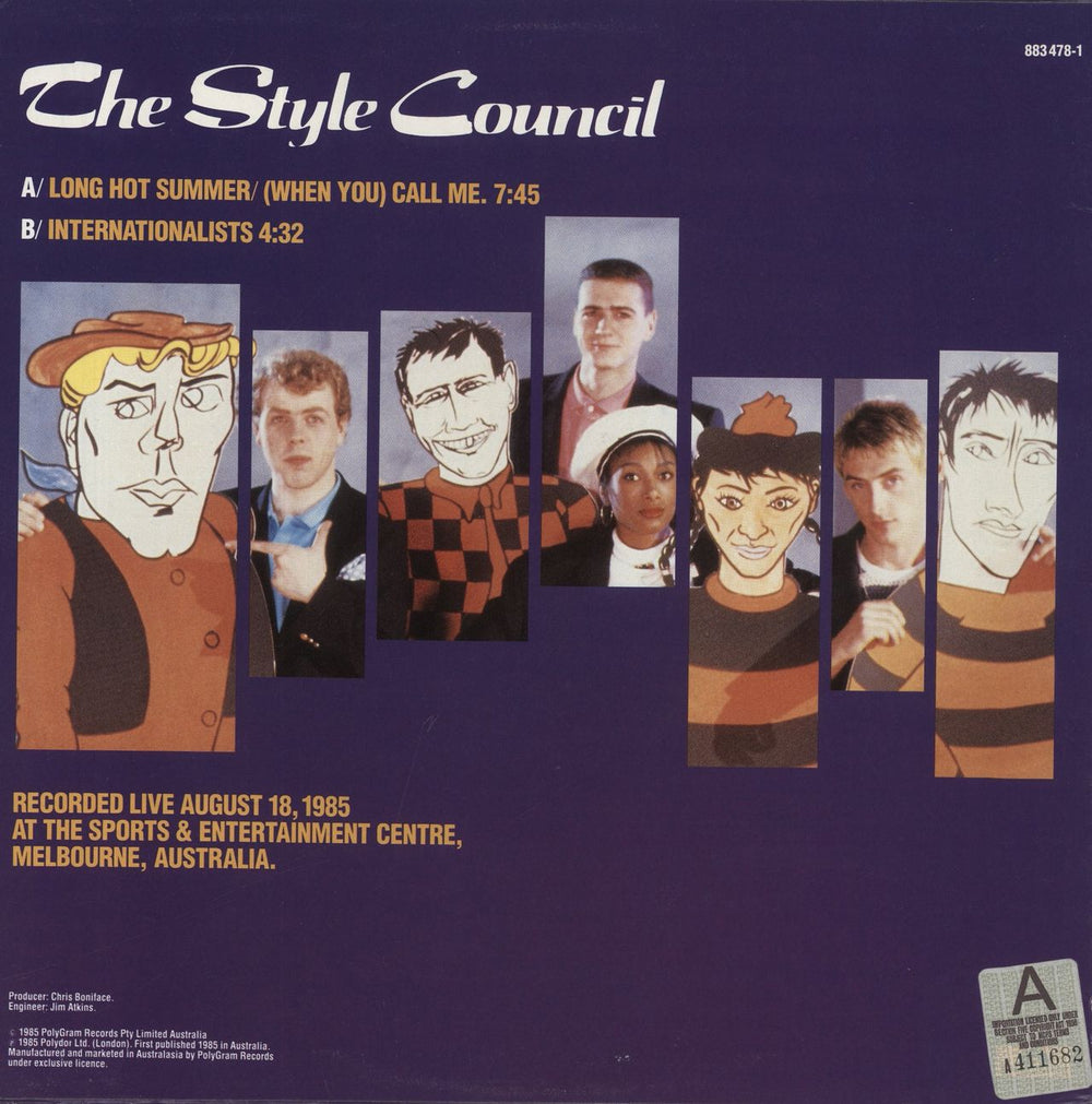 The Style Council Long Hot Summer Australian 12" vinyl single (12 inch record / Maxi-single)