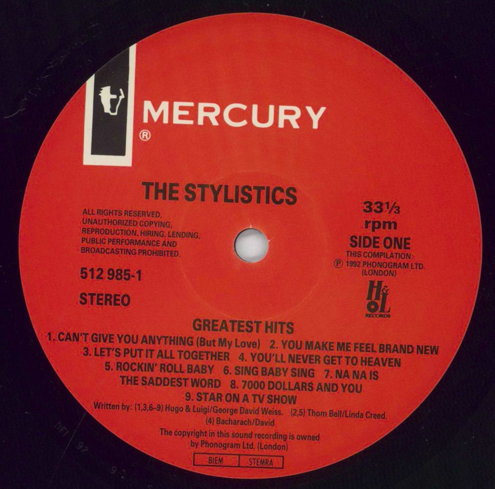 The Stylistics The Greatest Hits German vinyl LP album (LP record) ICSLPTH848771