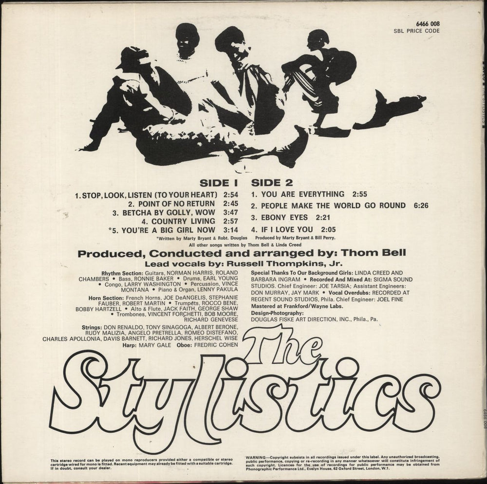 The Stylistics The Stylistics UK vinyl LP album (LP record)