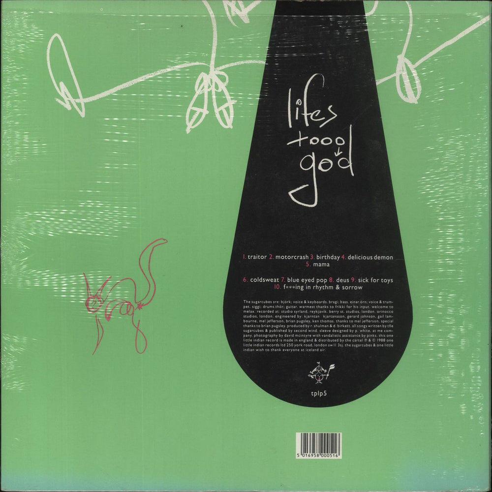 The Sugarcubes Life's Too Good - Green Sleeve UK vinyl LP album (LP record) 5016958000516