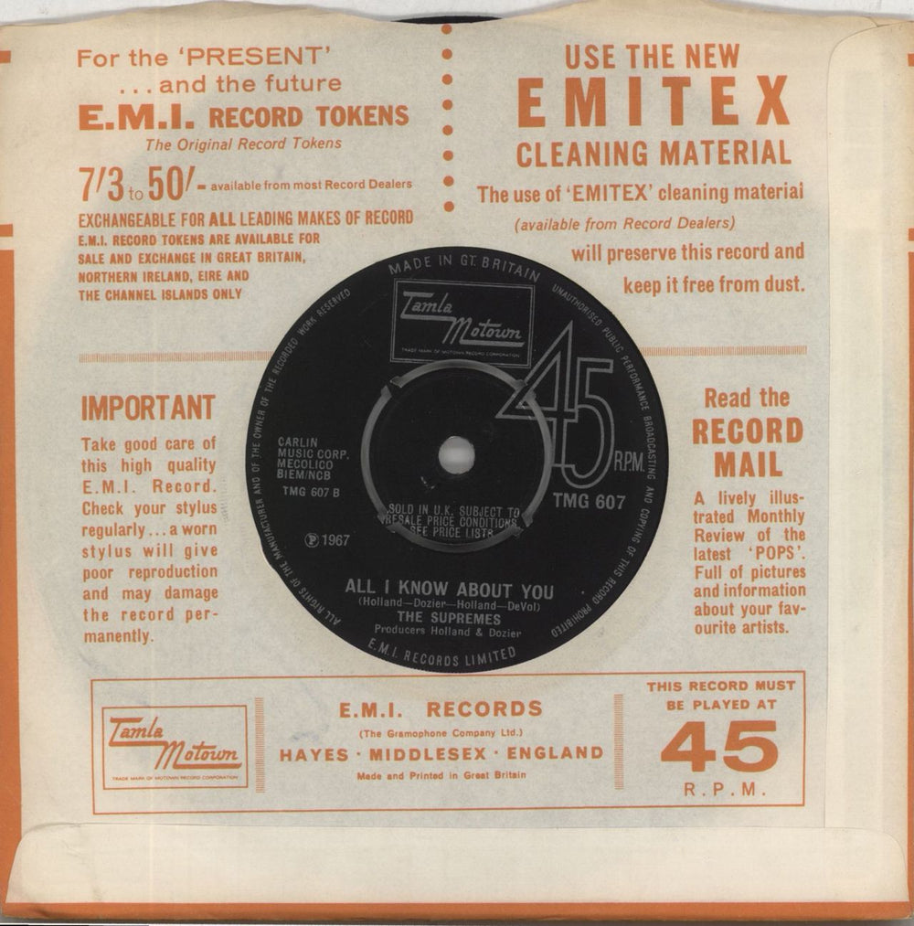 The Supremes The Happening - 4pr UK 7" vinyl single (7 inch record / 45)