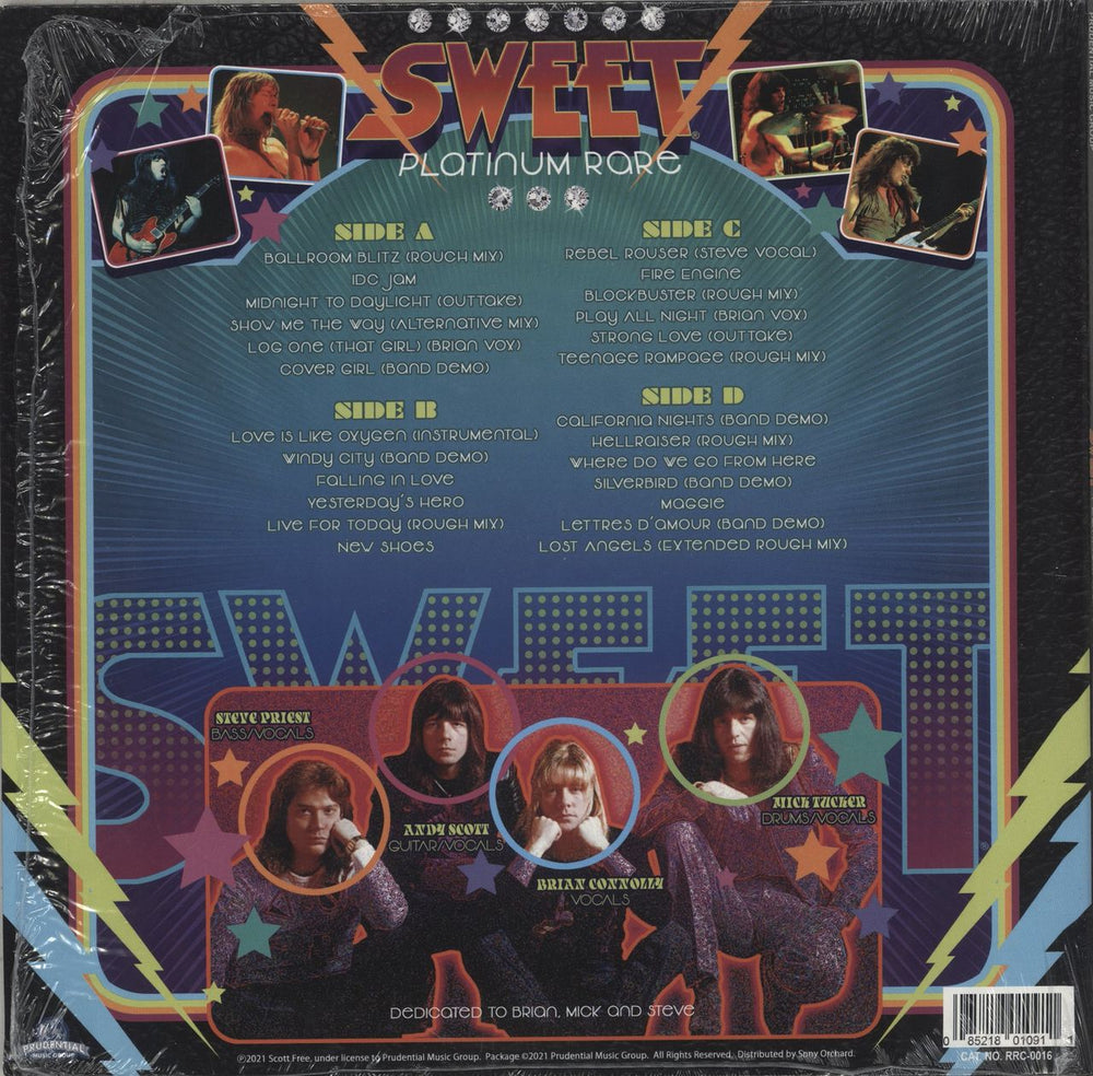 The Sweet Platinum Rare - Silver Vinyl UK 2-LP vinyl record set (Double LP Album) 085218010911