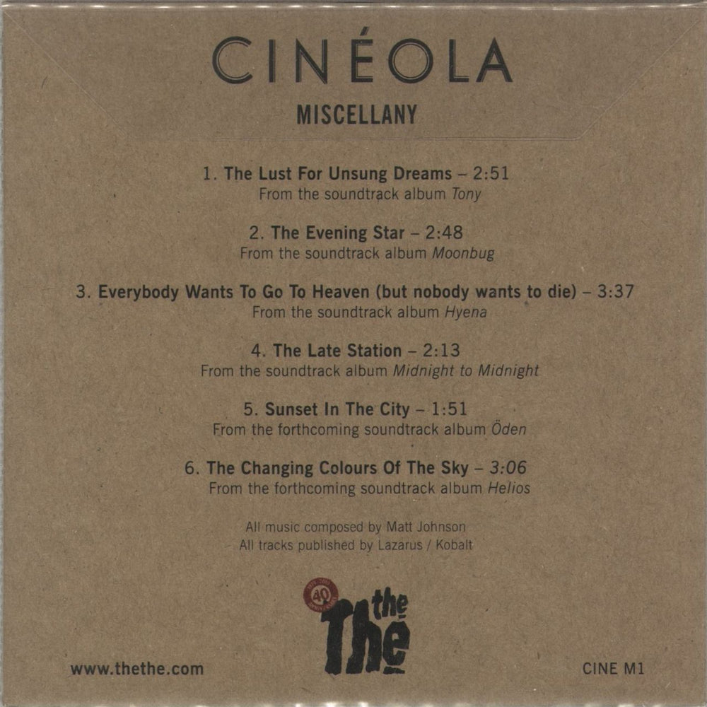 The The Cinéola Miscellany UK CD-R acetate