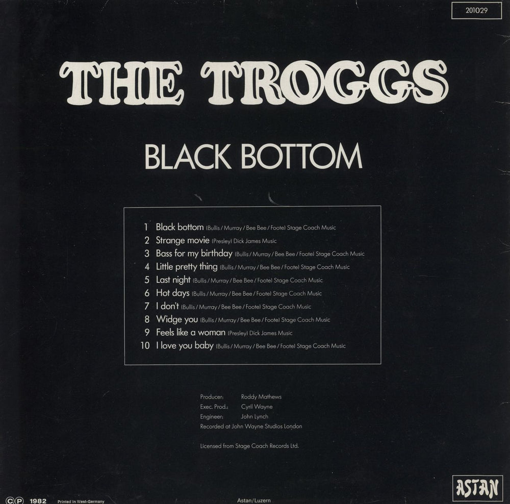 The Troggs Black Bottom Swiss vinyl LP album (LP record)
