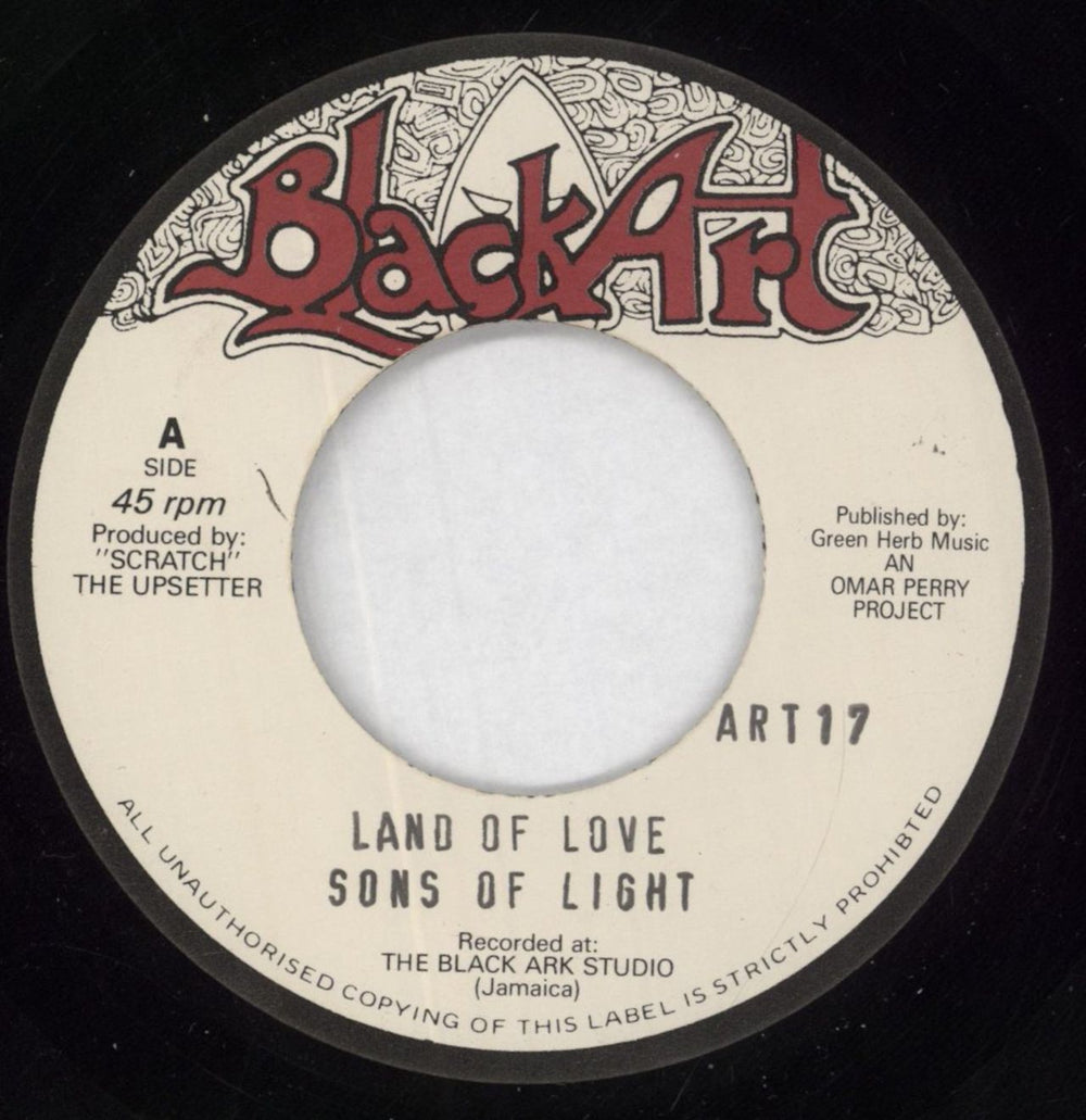 The Upsetters Land Of Love UK 7" vinyl single (7 inch record / 45) ART17