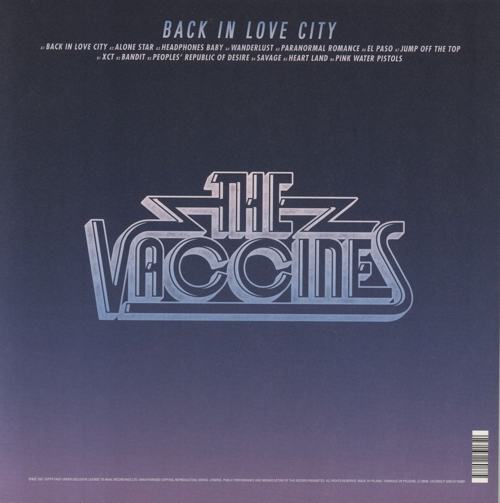 The Vaccines Back In Love City - Purple Vinyl + Fully Signed Inserts UK vinyl LP album (LP record) 5056167160885