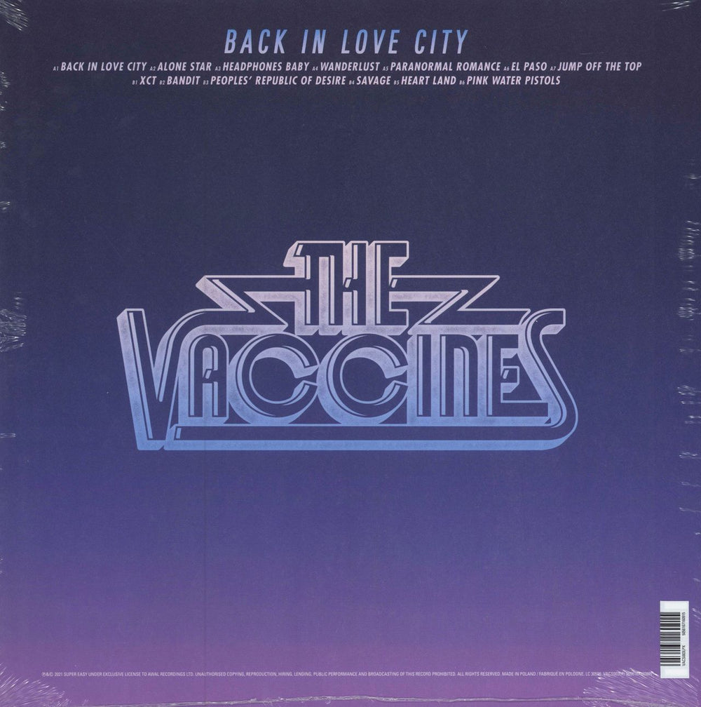 The Vaccines Back In Love City - Purple Vinyl + Signed Art Print UK vinyl LP album (LP record) 5056167160915