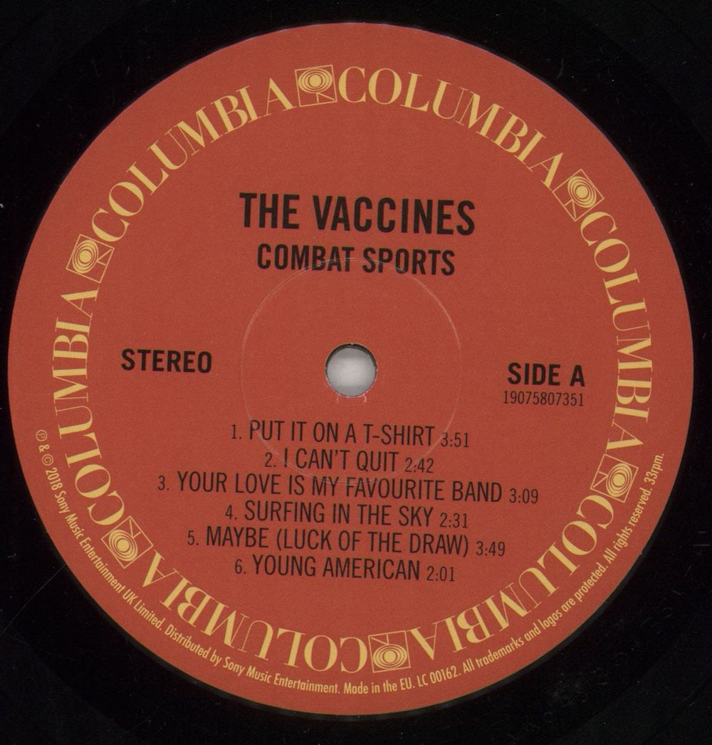 The Vaccines Combat Sports UK vinyl LP album (LP record) U2RLPCO854773