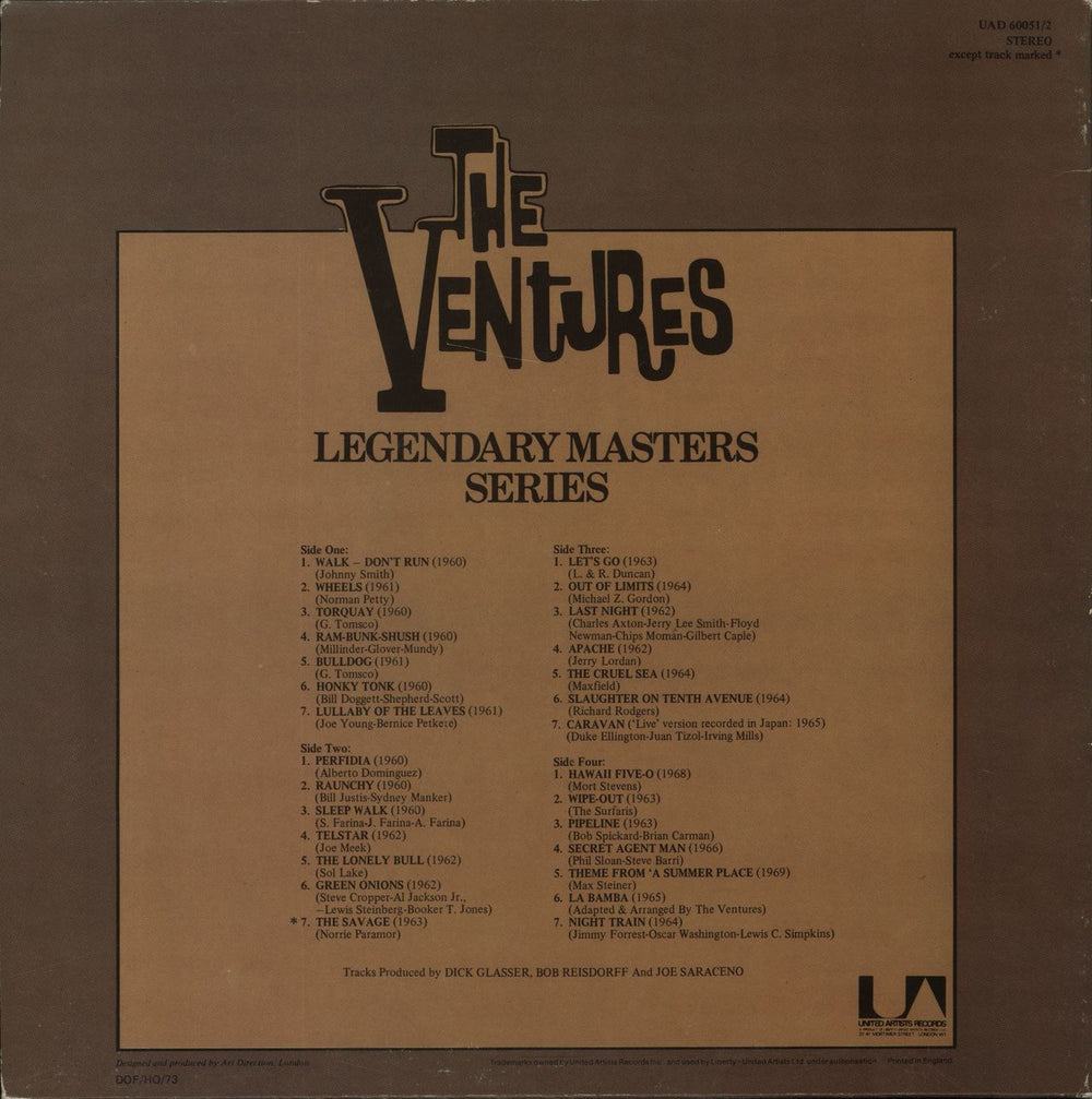 The Ventures Legendary Masters Series UK 2-LP vinyl record set (Double LP Album)