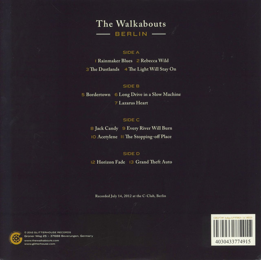 The Walkabouts Berlin - 180gram Vinyl + Bonus CD German 2-LP vinyl record set (Double LP Album) 4030433774915