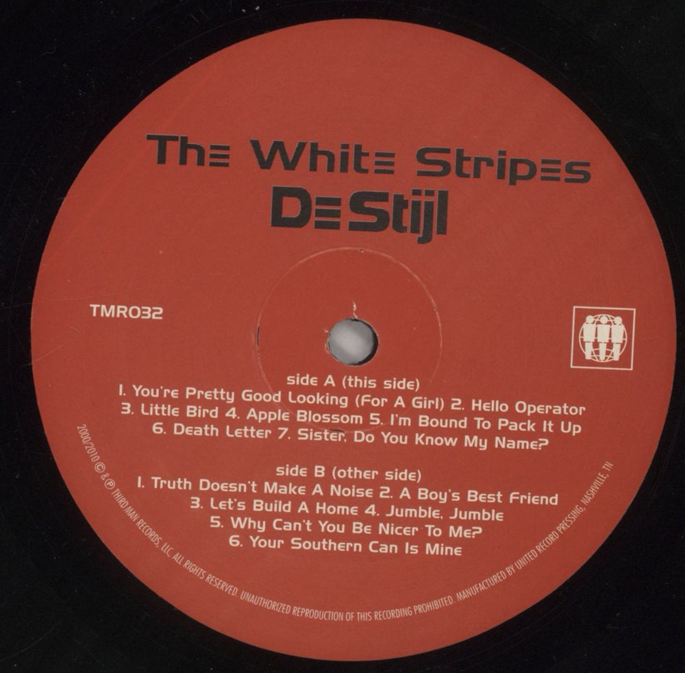 The White Stripes De Stijl - 180gm US vinyl LP album (LP record) WSTLPDE777576