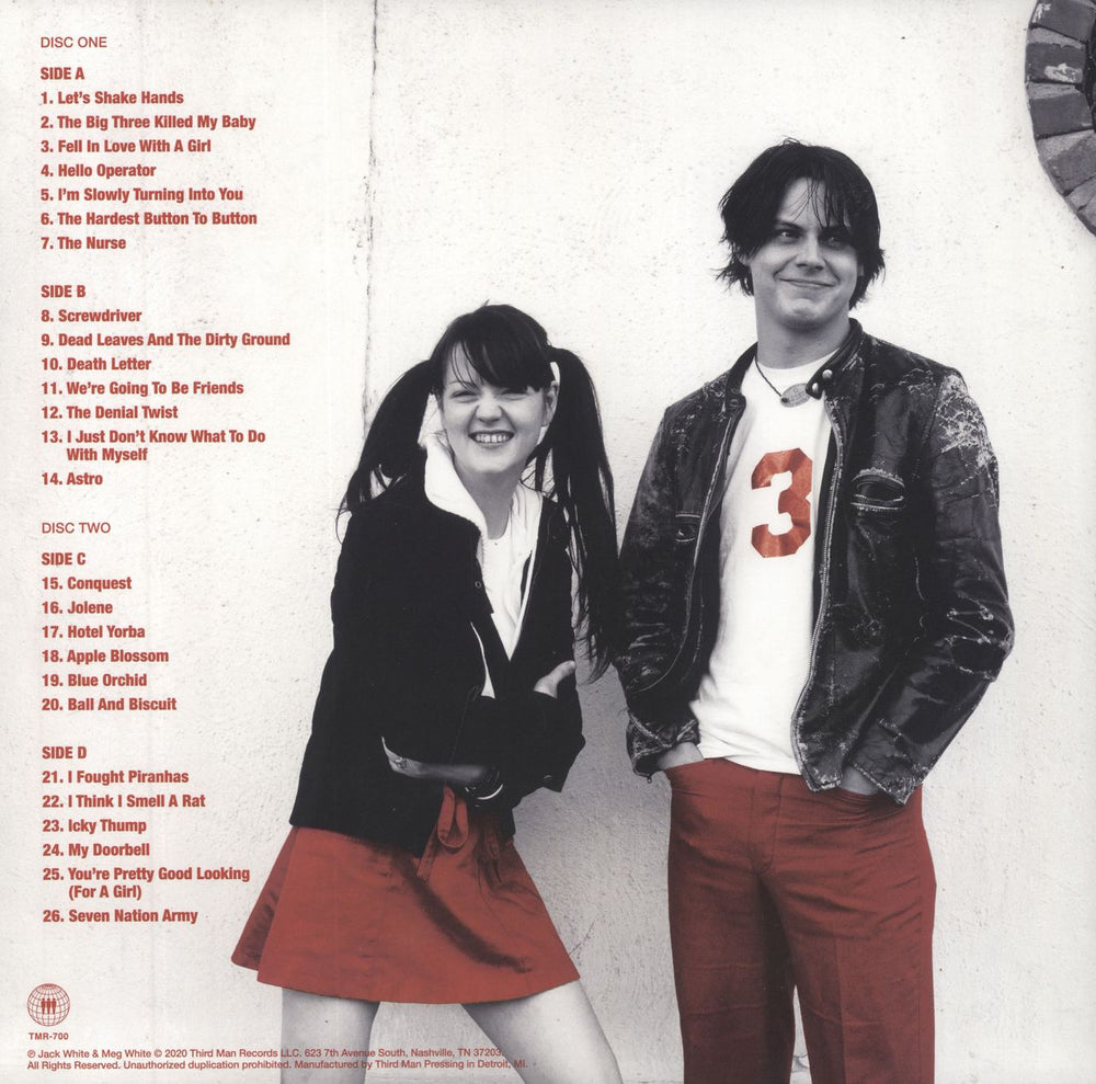 The White Stripes My Sister Thanks You And I Thank You: The White Stripes Greatest Hits US 2-LP vinyl record set (Double LP Album) 813547029638