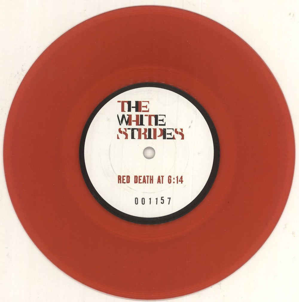The White Stripes Red Death At 6:14 - Red Vinyl UK Promo 7" vinyl single (7 inch record / 45) XLSMOJO