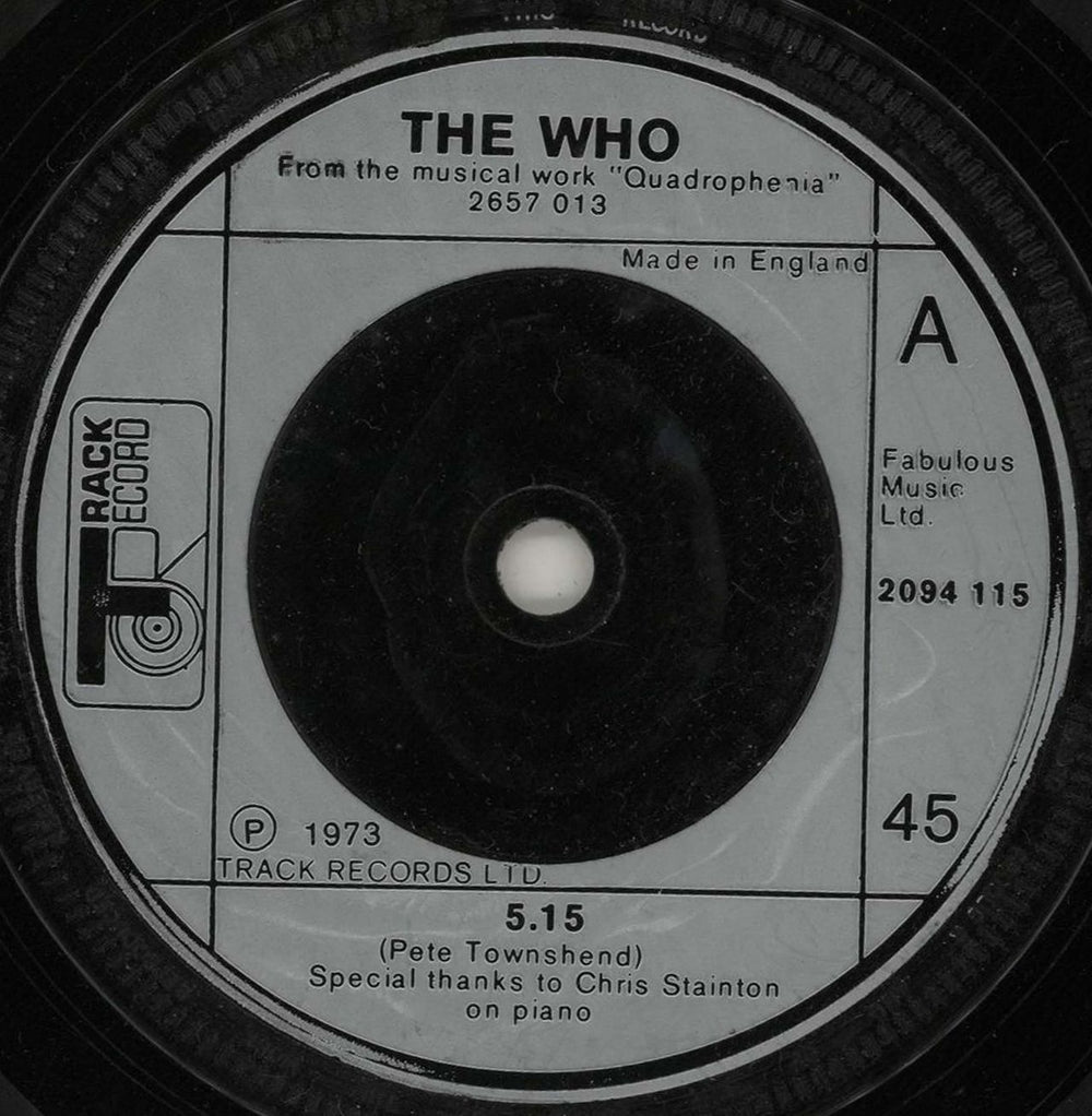 The Who 5.15 - Five Fifteen UK 7" vinyl single (7 inch record / 45) 2094115