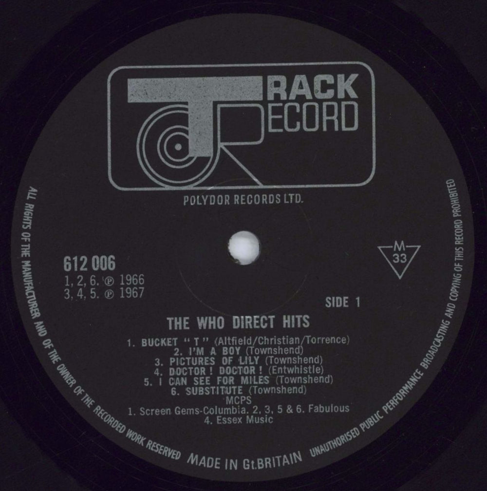 The Who Direct Hits - woc UK vinyl LP album (LP record) WHOLPDI832563